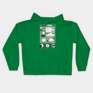 Detailed infographic of PZ-VI Tiger (green) Kids Hoodie